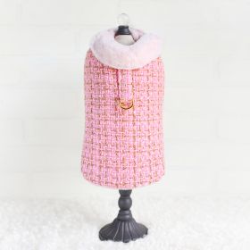 Chantel Tweed Dog Coat (Color: Bubblegum Pink, size: MD)