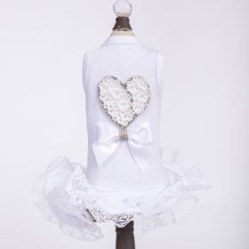 Endless Love Dog Dress (Color: White, size: XXS)