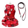 Abstract Hearts Harness Dress with Matching Leash