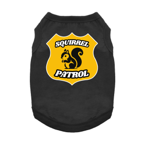 Squirrel Patrol Dog Shirt (Color: Jet Black, size: X-Large)