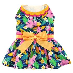 Fiesta Floral Dog Dress with Matching Leash (size: X-Large)