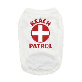 Beach Patrol Dog Shirt (Color: White, size: small)