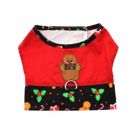 Gingerbread Fabric Harness with Matching Leash (size: small)