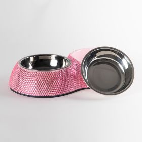 Crystal Pet Dining Bowl (Color: Pink Crystal)