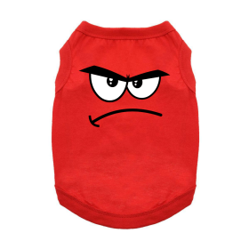 Angry Face Dog Shirt (Color: Flame Scarlet Red, size: medium)