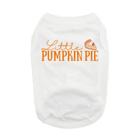 Little Pumpkin Pie Dog Shirt (Color: White, size: medium)