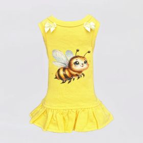 Queen Bee Dog Dress (Color: Yellow, size: LG)